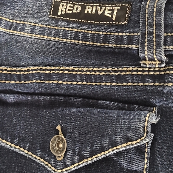 Red Rivet Jeans - Picture 2 of 3